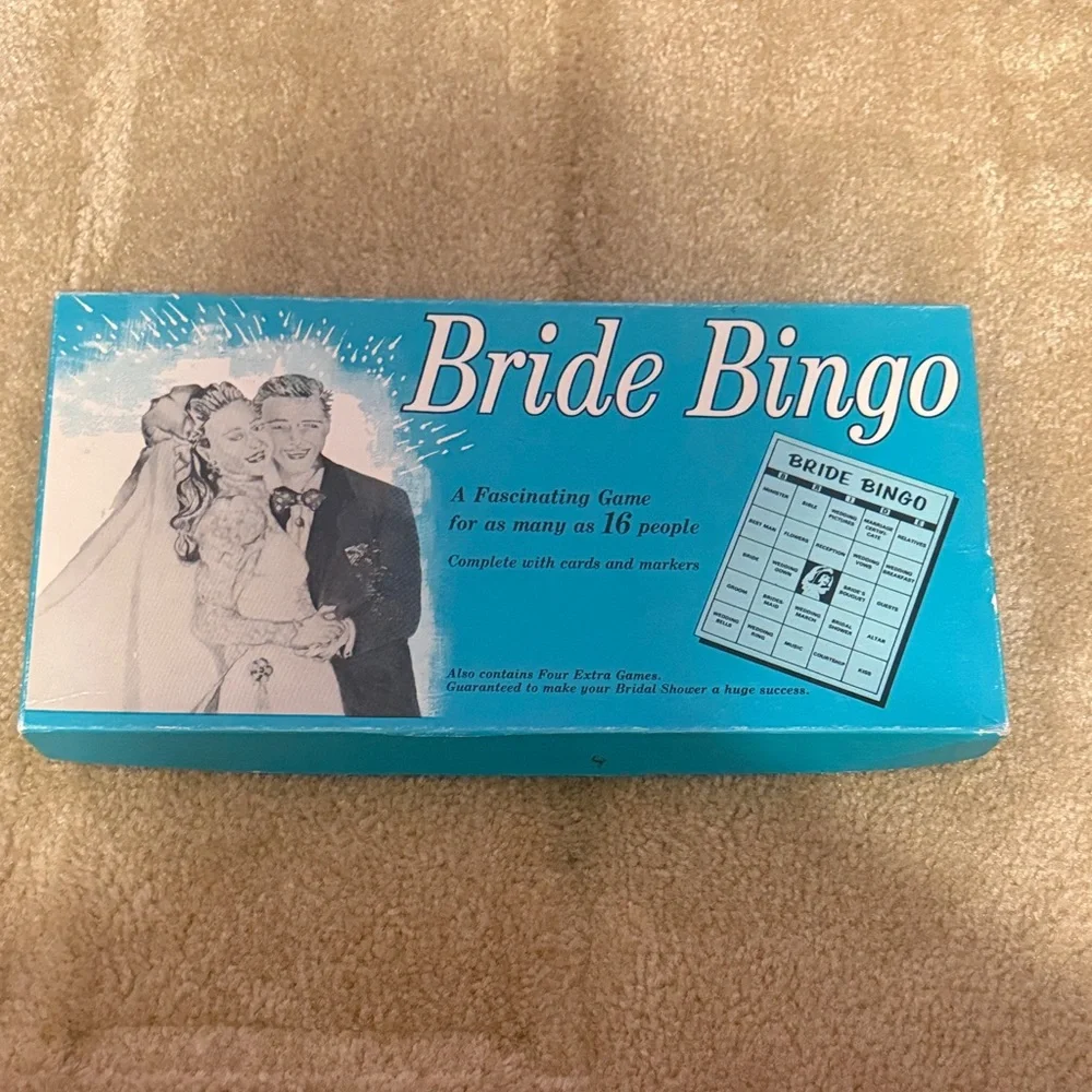 Bride Bingo Party Game - Vibrant Blue